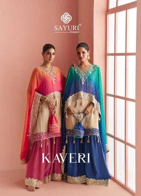 Kaveri By Sayuri Simar Silk Hand Mirror Work Designer Indo Western 